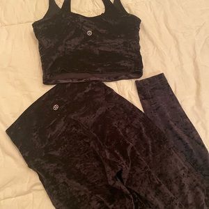 Lululemon HR Align Crushed Velvet Tank Bra & Leggings Size 2